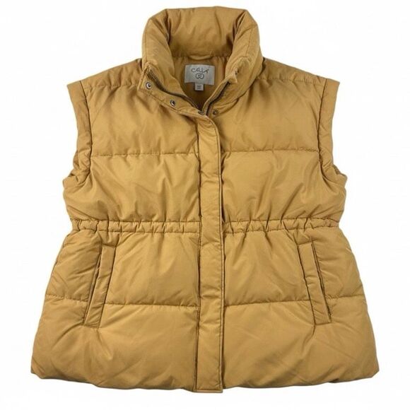 CALIA by Carrie Underwood Camel Tan Puffer Vest L/XL Quilted Zip Adjustable - Picture 2 of 6